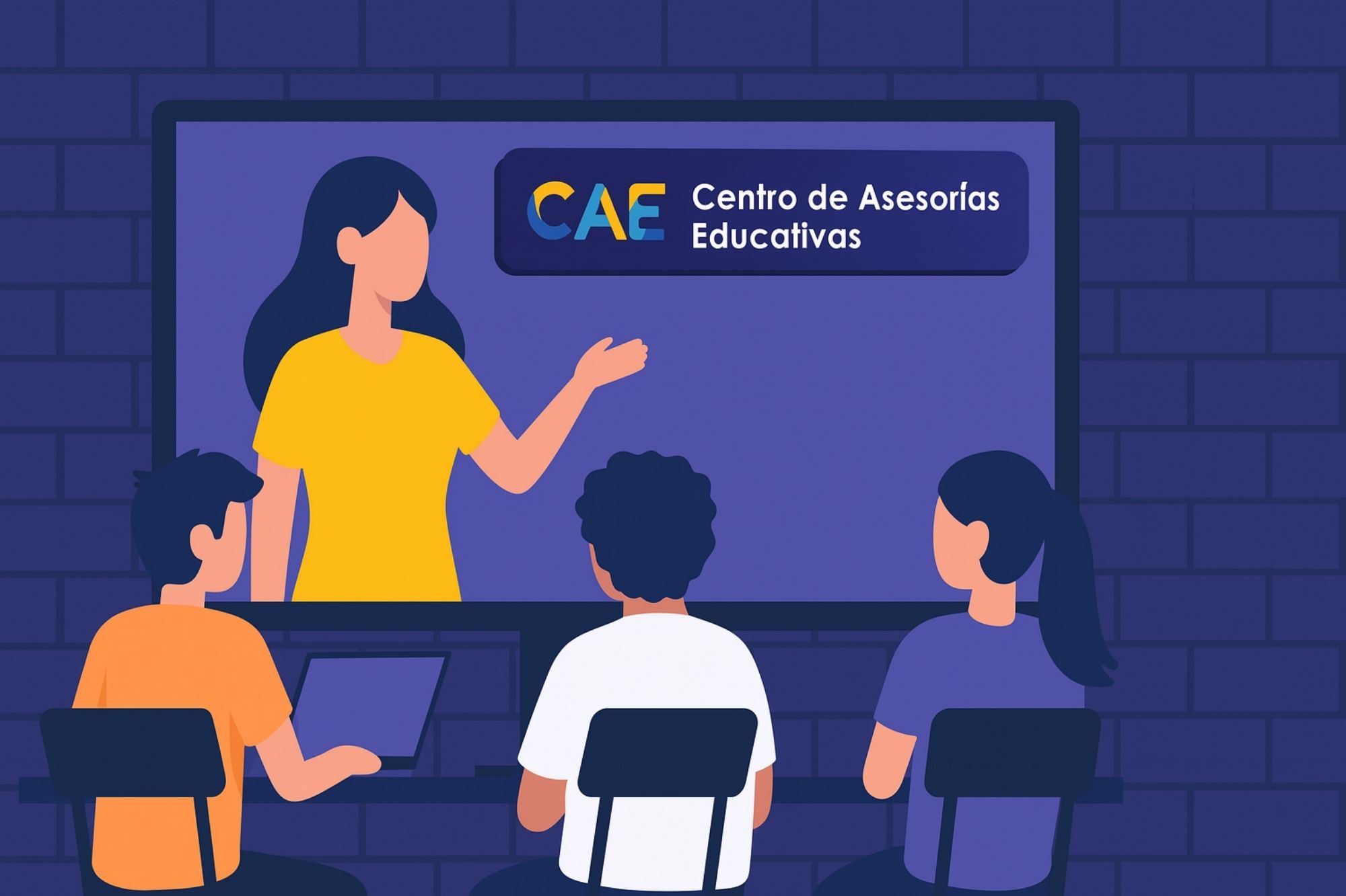 Estudiante trabajando en Aula Virtual CAE